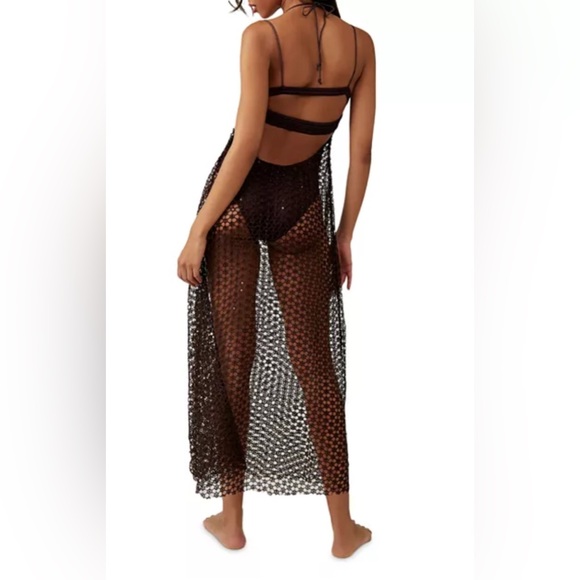 FREE PEOPLE X INTIMATELY || Smoke & Mirrors Brown Bodysuit Slip. Sz. XS - Picture 5 of 16